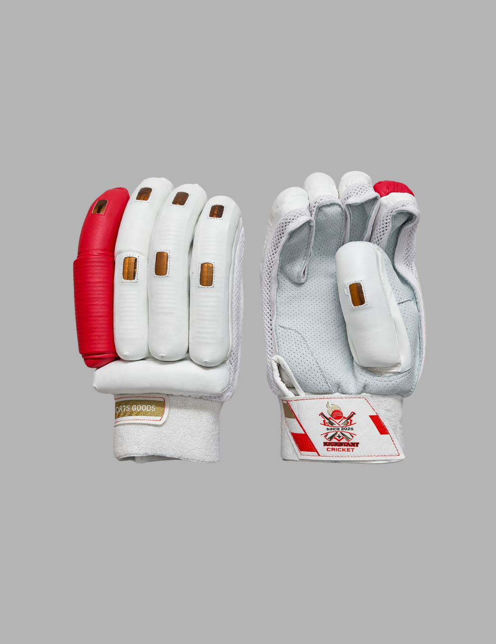 Kickstart Cricket Pro Batting Gloves – White & Red  VK Edition